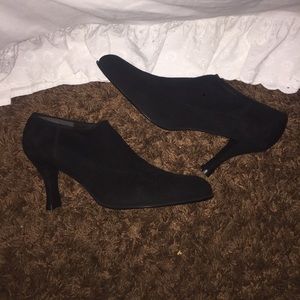 Stuart Weitzman Heel Ankle Boot Black Suede Sz 8 N